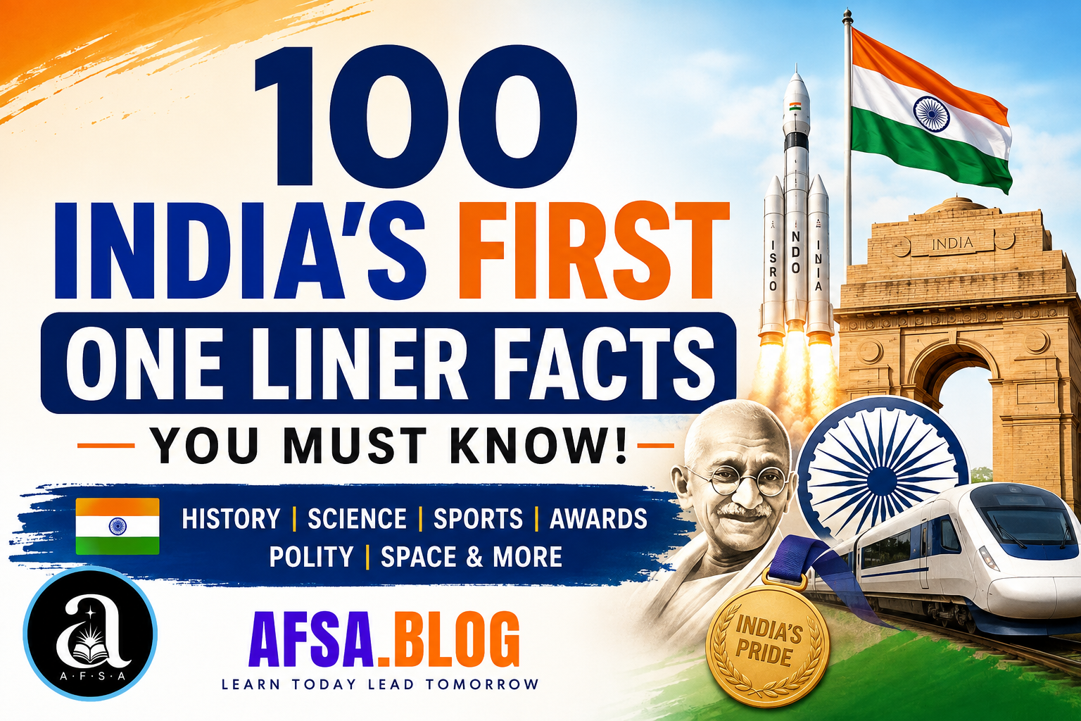 India’s First- One-Liner Facts